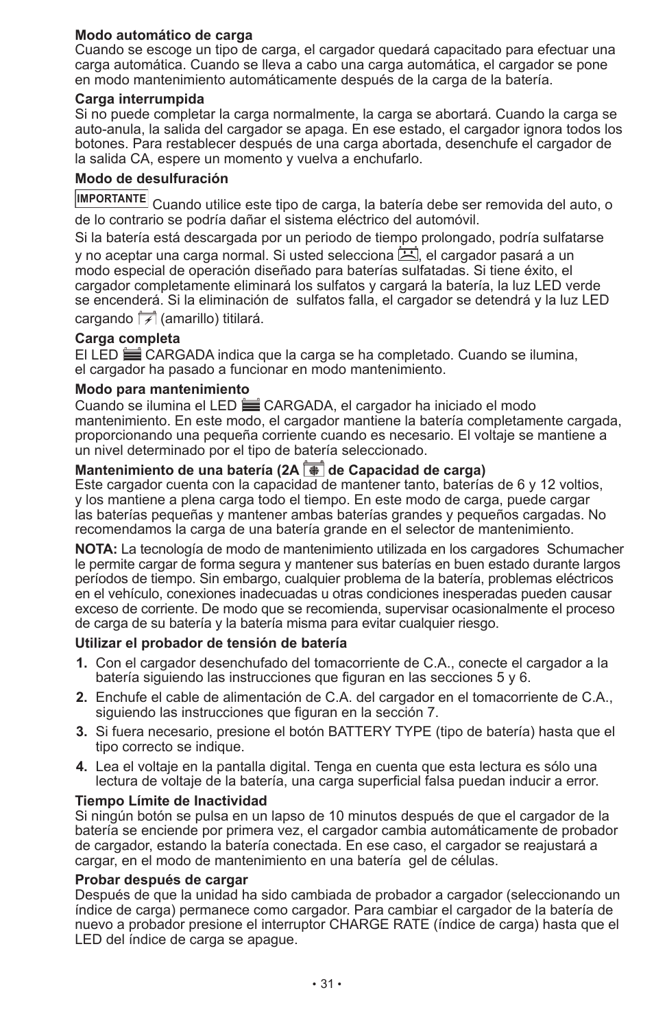 Schumacher SCI15 User Manual | Page 31 / 89