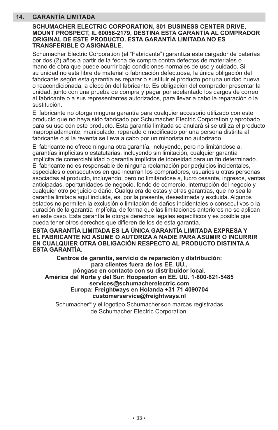 Schumacher SCI15 User Manual | Page 33 / 89