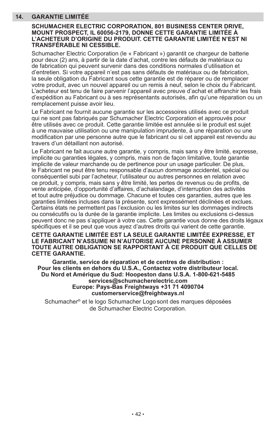 Schumacher SCI15 User Manual | Page 42 / 89