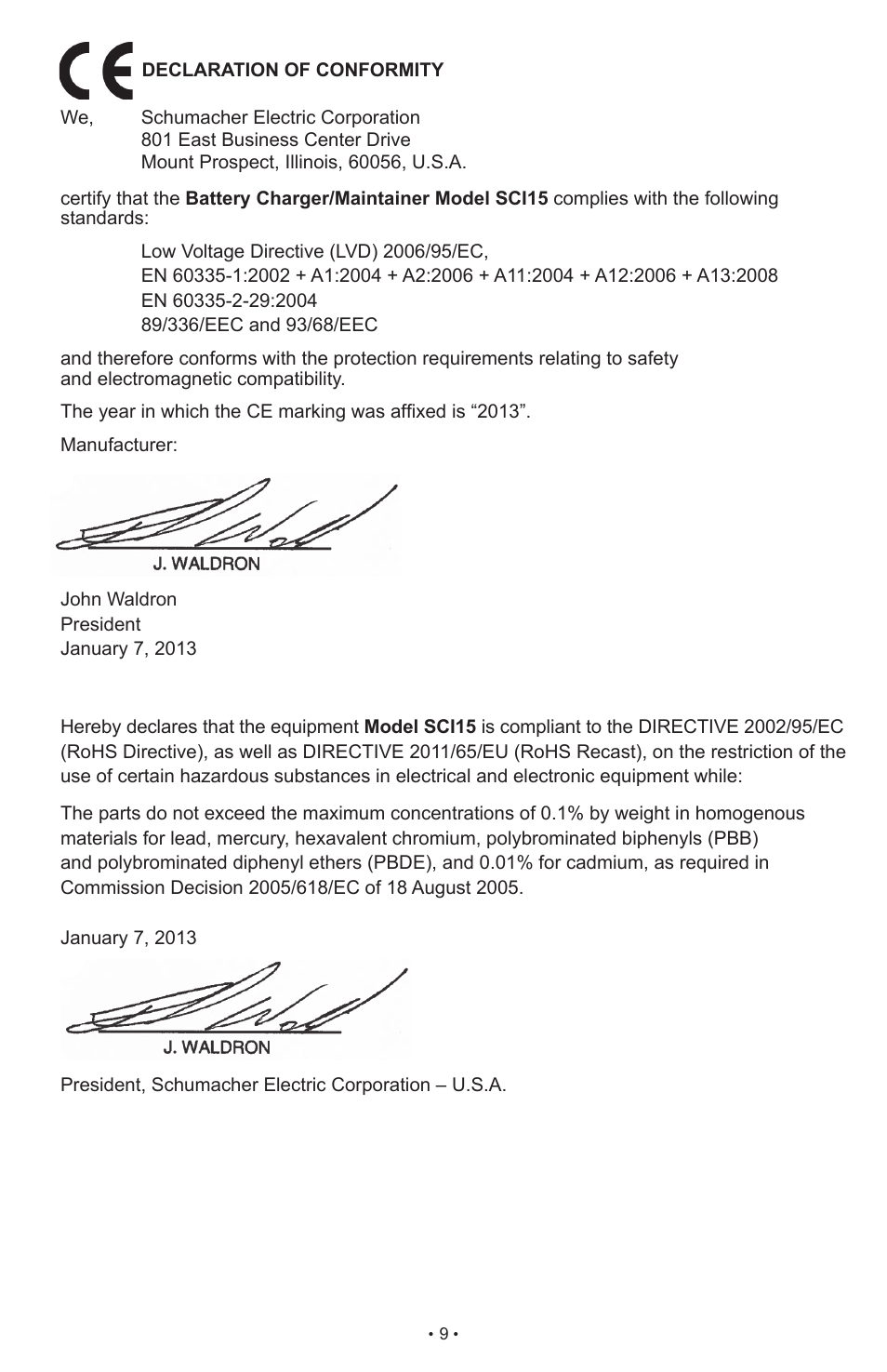 Schumacher SCI15 User Manual | Page 9 / 89