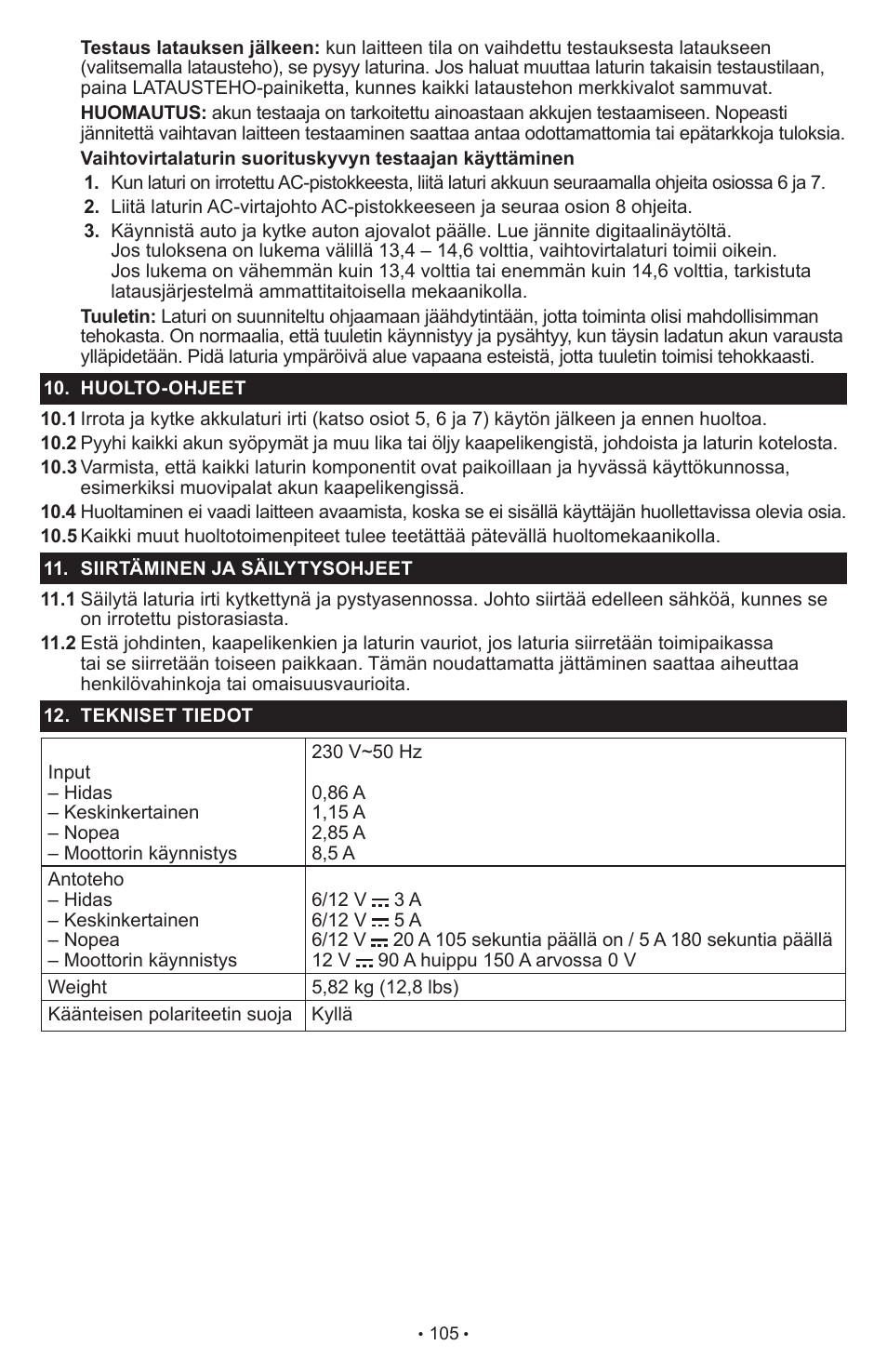 Schumacher SCI90 User Manual | Page 105 / 120