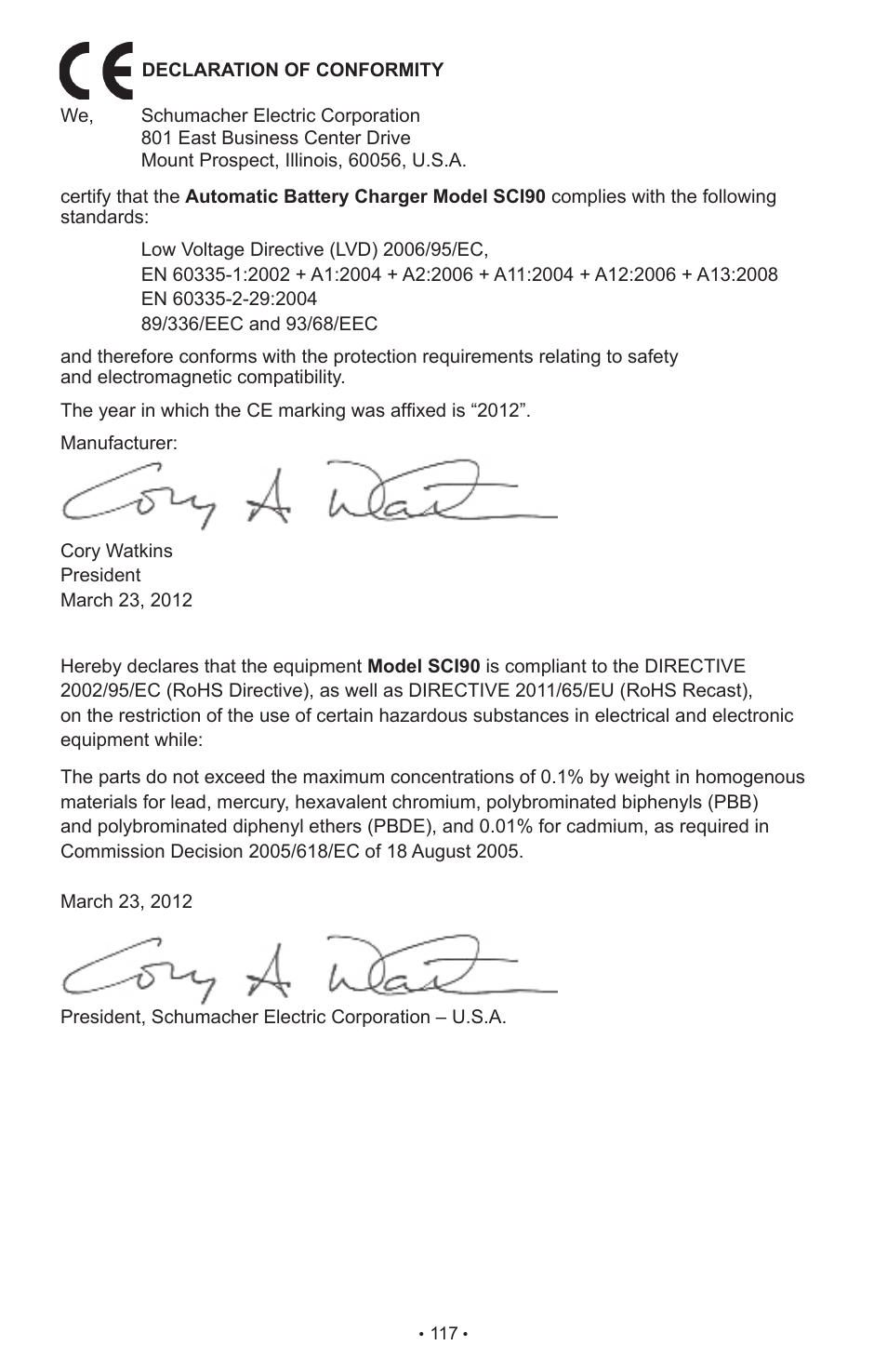 Schumacher SCI90 User Manual | Page 117 / 120