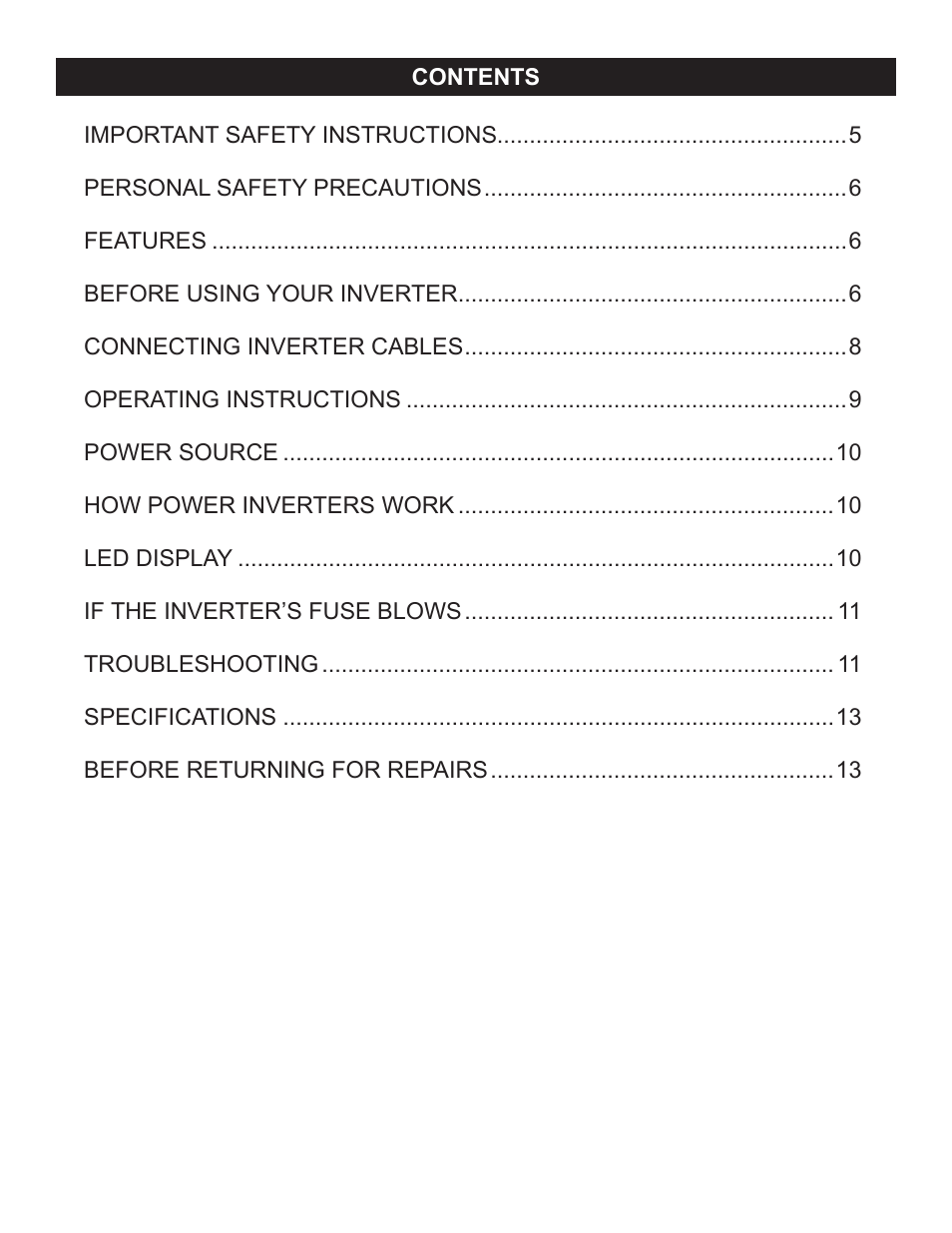 Schumacher 71495 5SEARS User Manual | Page 3 / 24