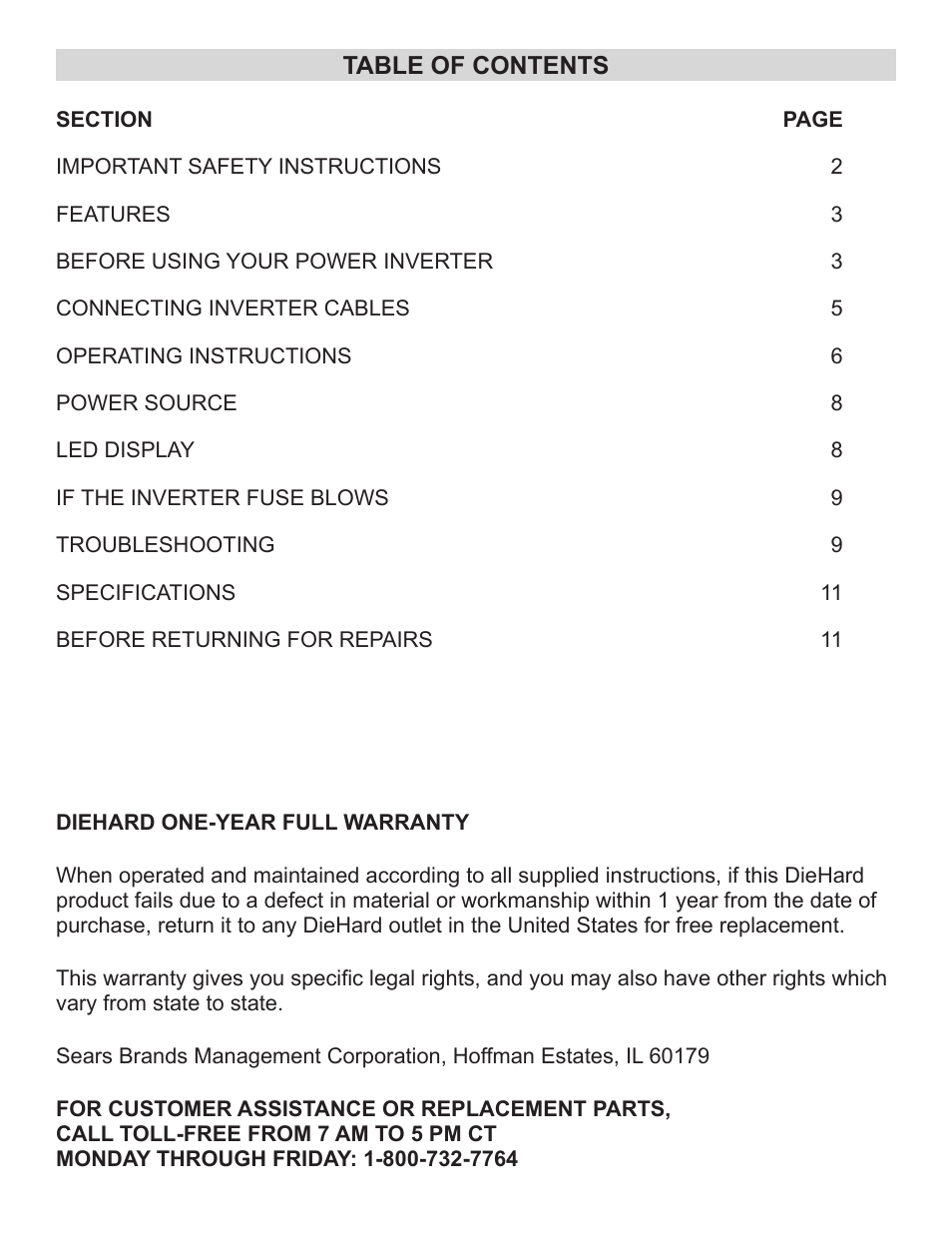 Schumacher 71494 5SEARS User Manual | Page 3 / 14