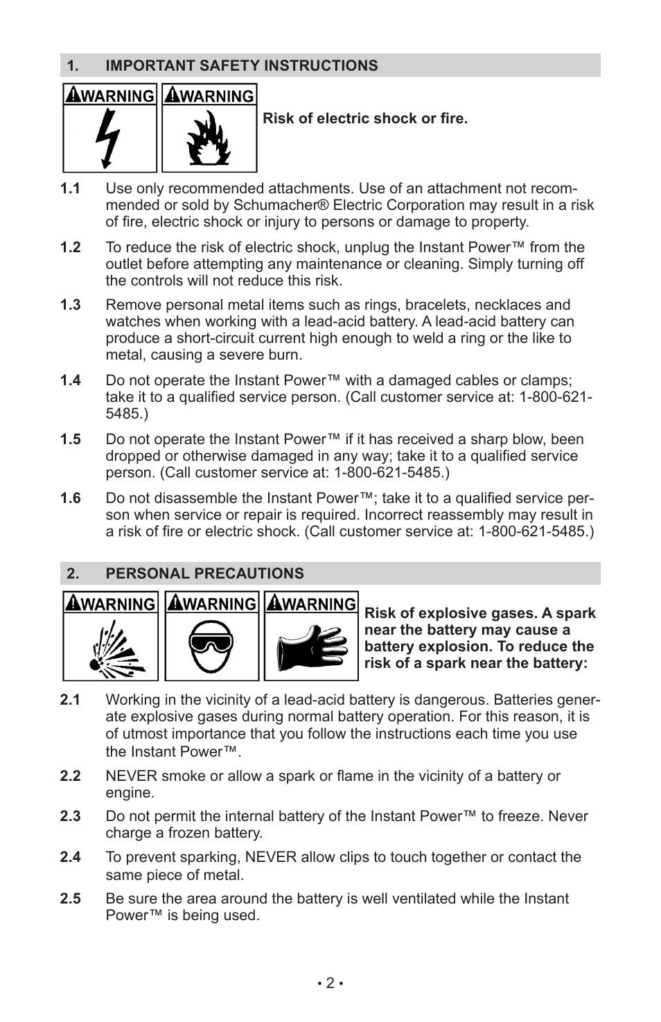 Schumacher IP-1800I User Manual | Page 6 / 37