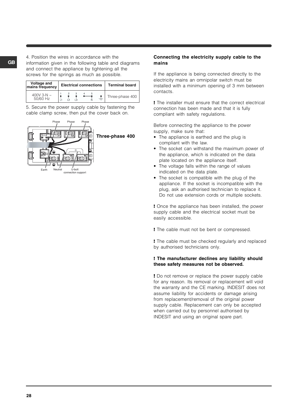 Indesit VRA 641 D X User Manual | Page 28 / 60