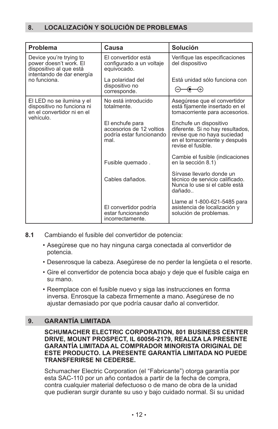 Schumacher SAC-110 User Manual | Page 15 / 23