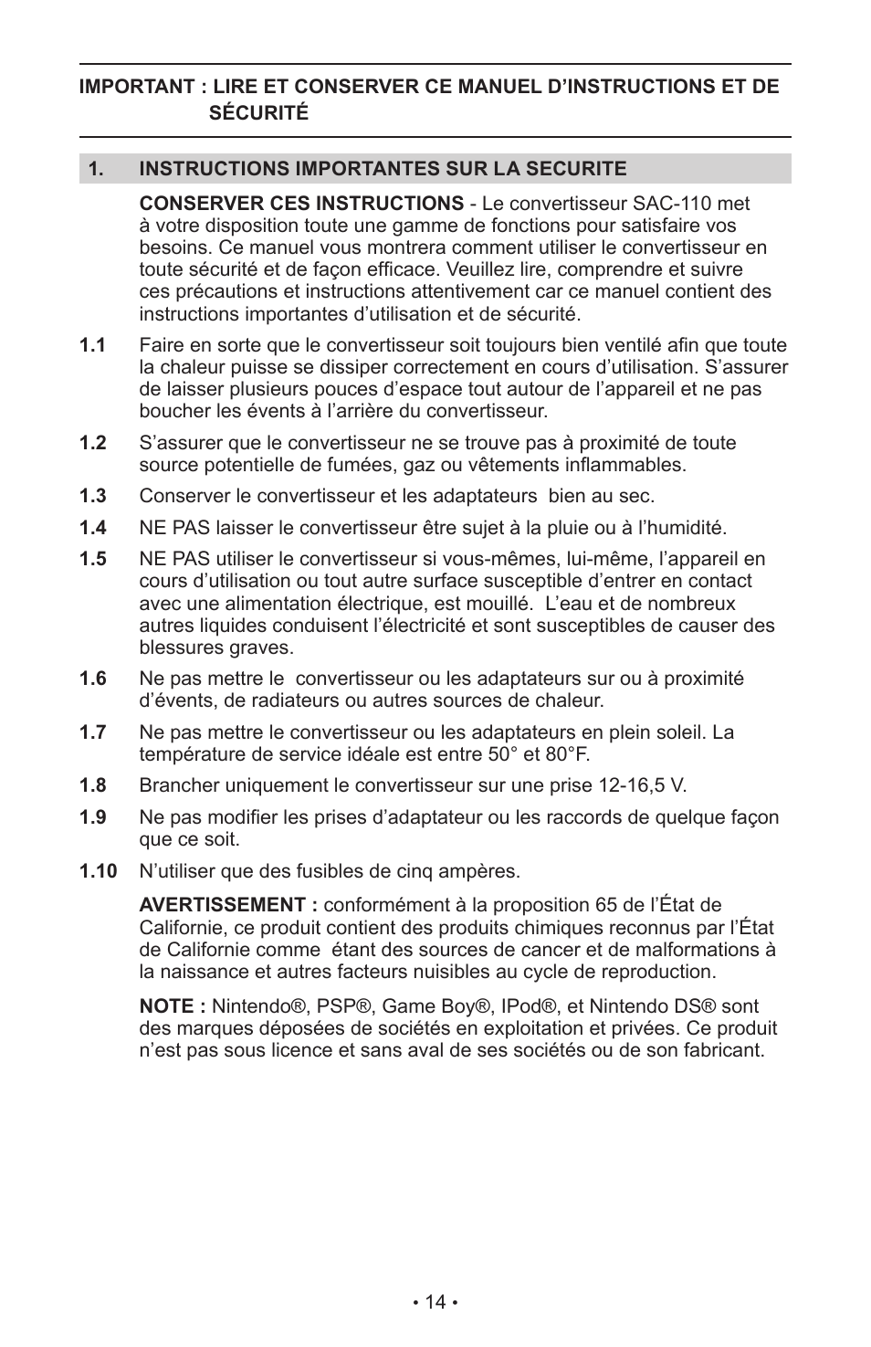 Schumacher SAC-110 User Manual | Page 17 / 23