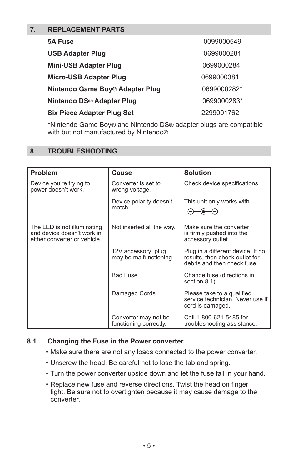 Schumacher SAC-110 User Manual | Page 8 / 23