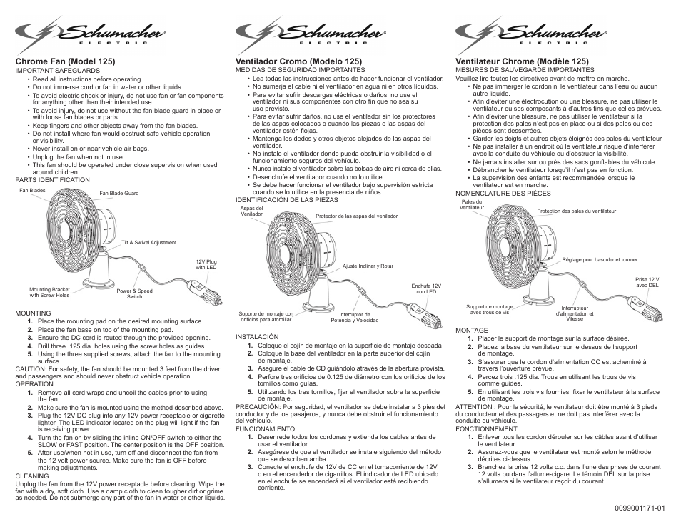 Schumacher 125 User Manual | 2 pages