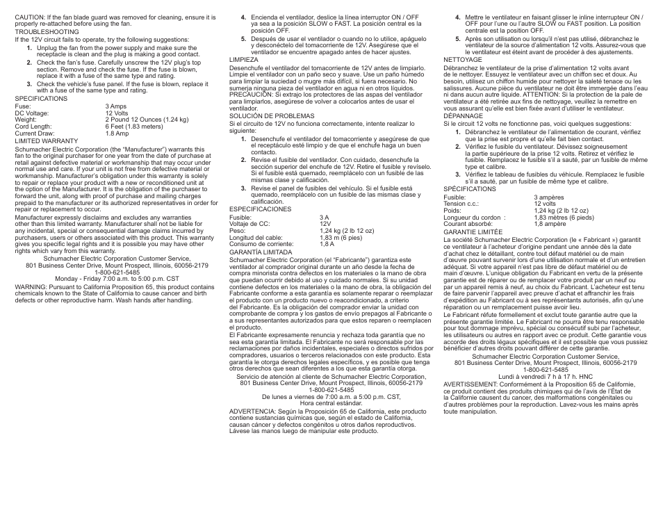 Schumacher 125 User Manual | Page 2 / 2