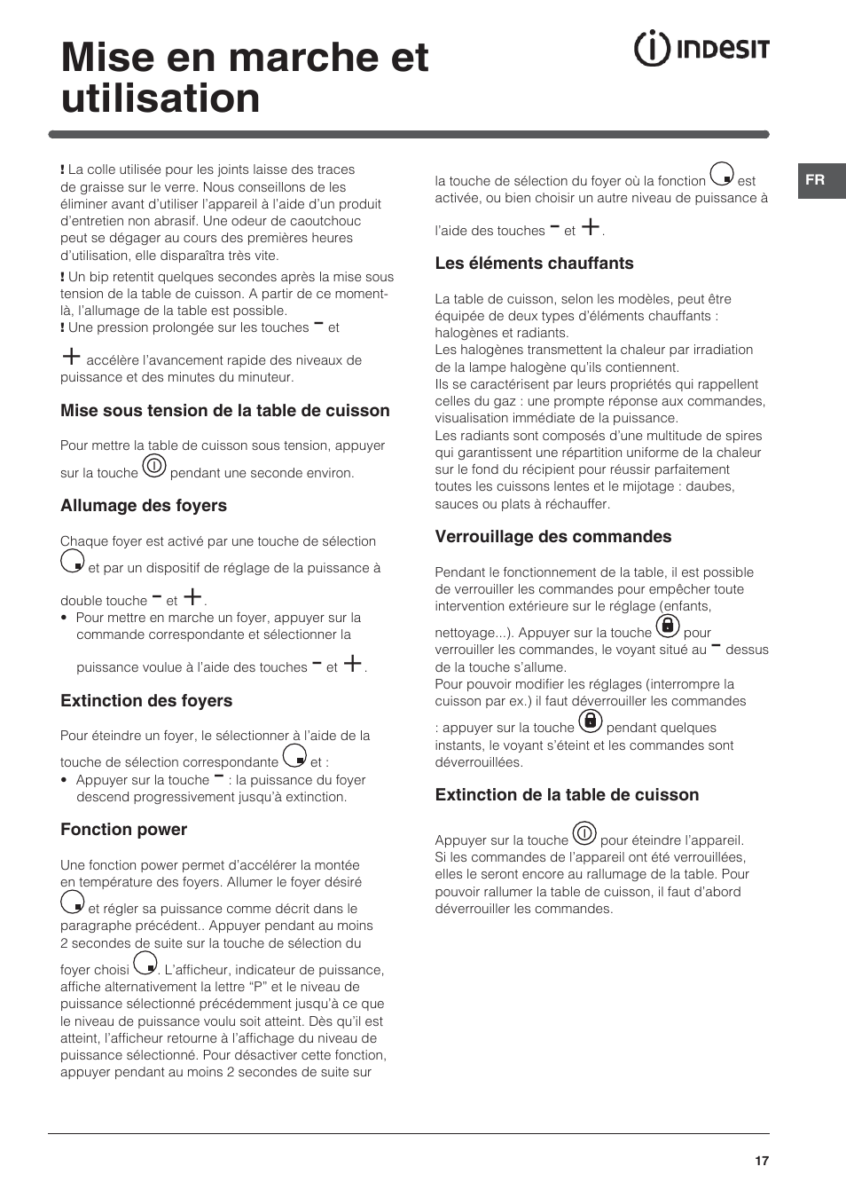 Mise en marche et utilisation | Indesit VRA 640 X User Manual | Page 17 / 80