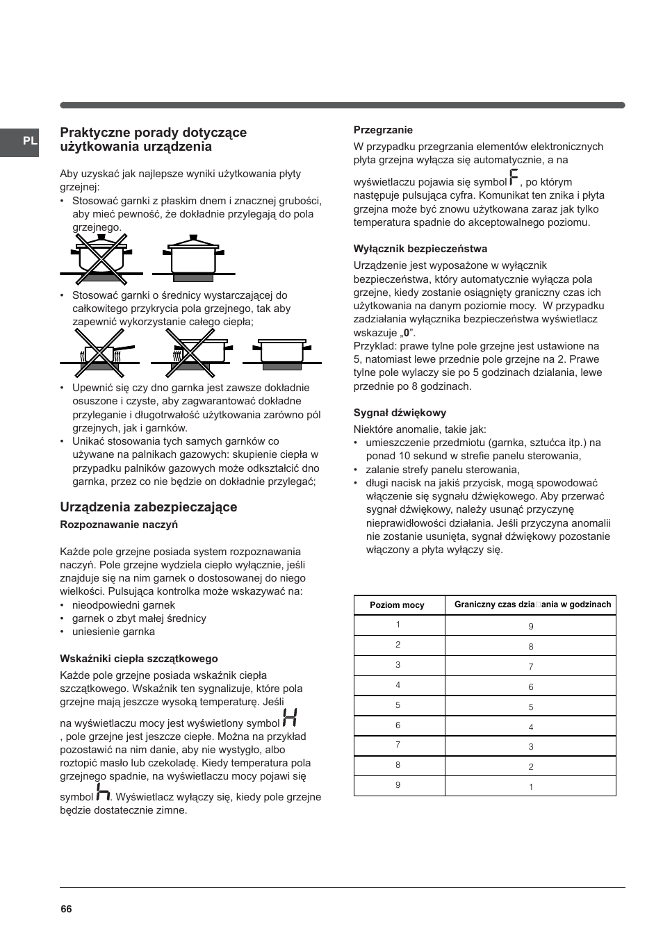 Praktyczne porady dotyczące użytkowania urządzenia, Urządzenia zabezpieczające | Indesit VRA 640 X User Manual | Page 66 / 80