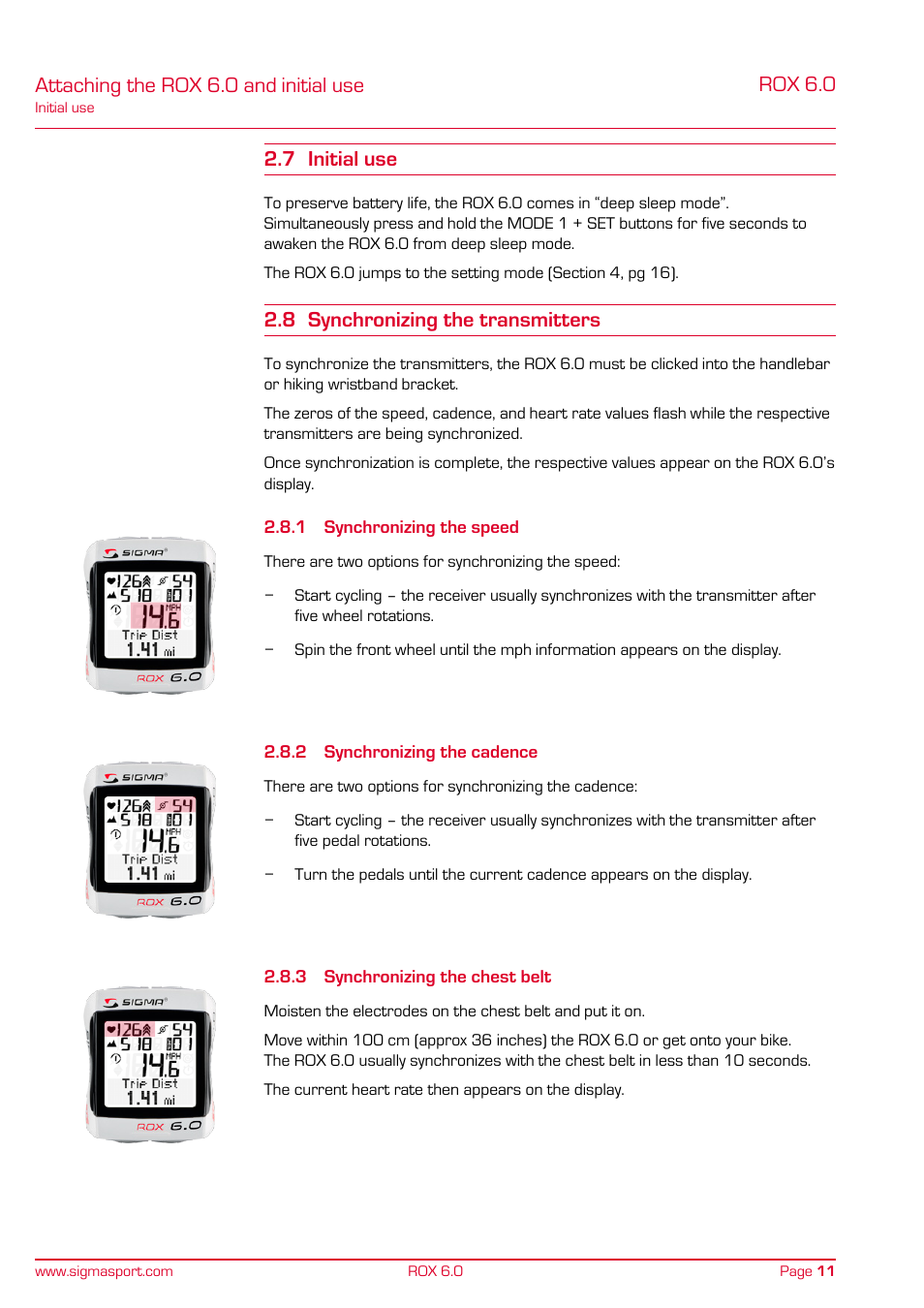 Rox 6.0, 8 synchronizing the transmitters | SIGMA ROX 6.0 CAD User Manual | Page 11 / 42