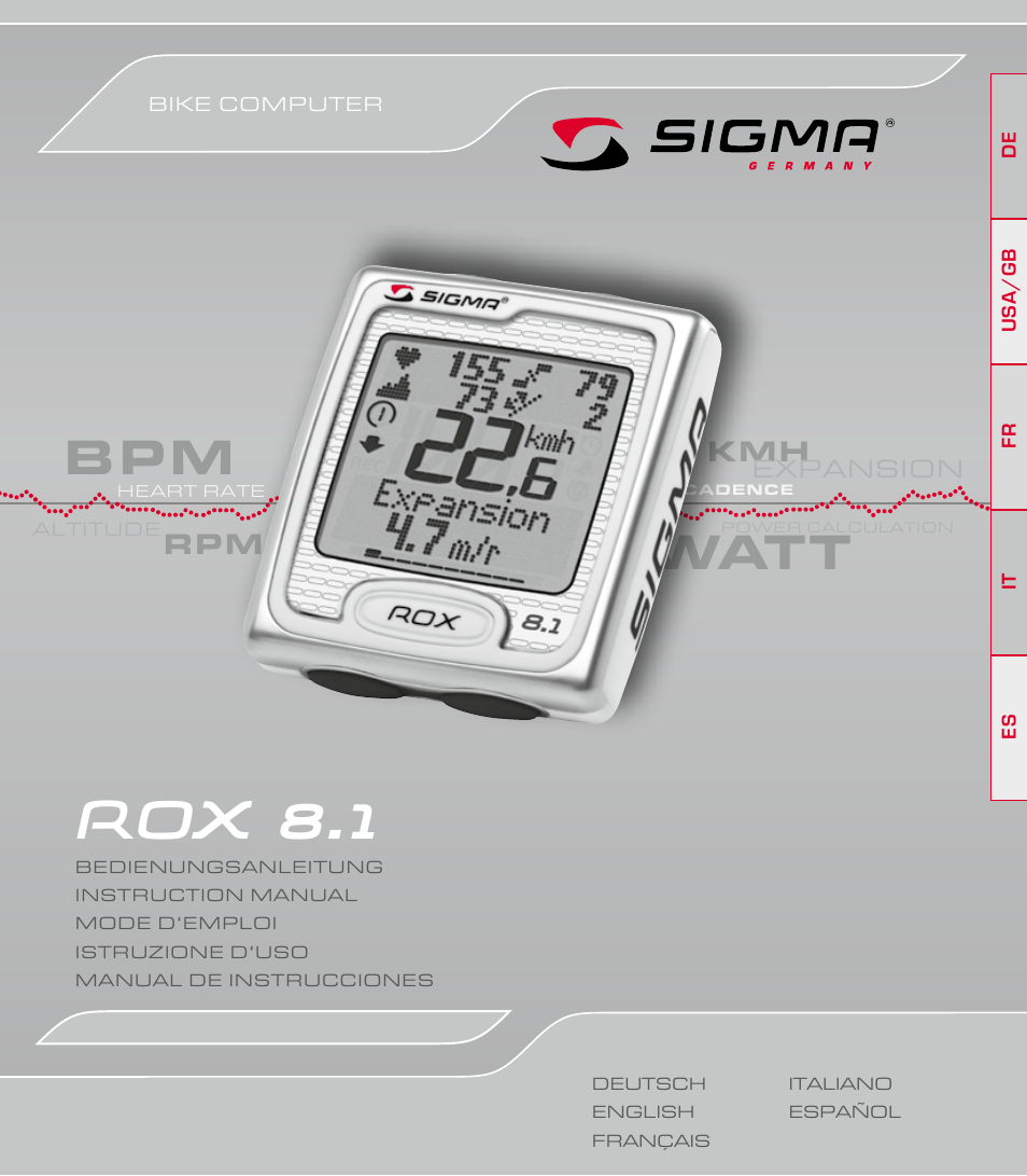 SIGMA ROX 8.1 User Manual | 172 pages