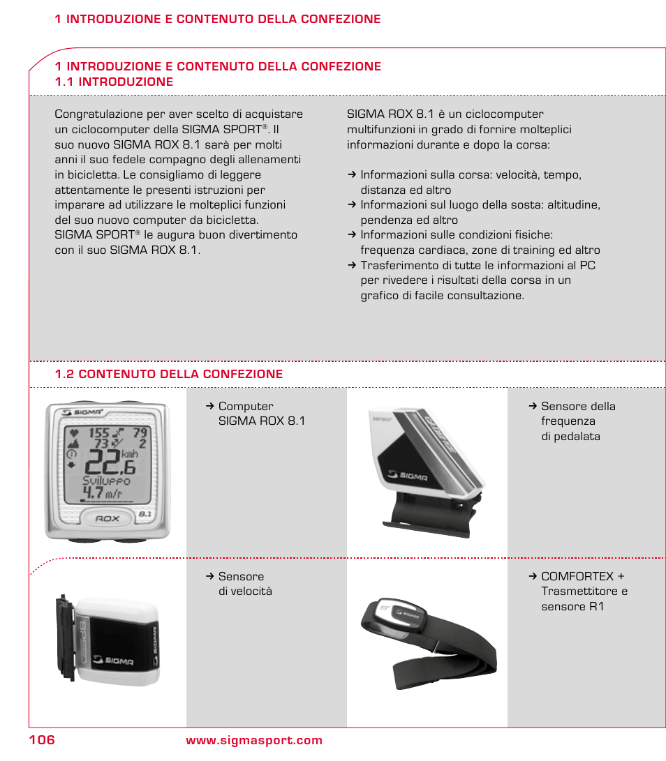 SIGMA ROX 8.1 User Manual | Page 106 / 172