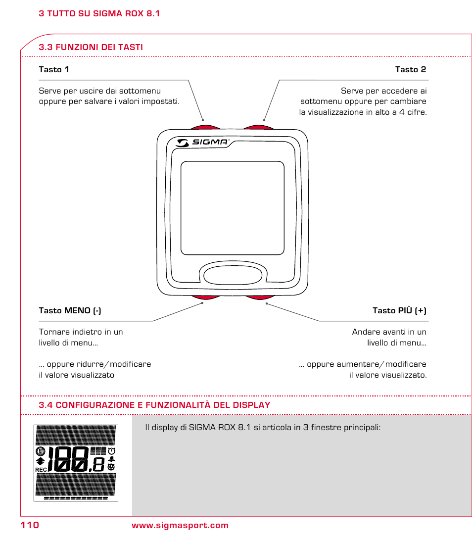 SIGMA ROX 8.1 User Manual | Page 110 / 172