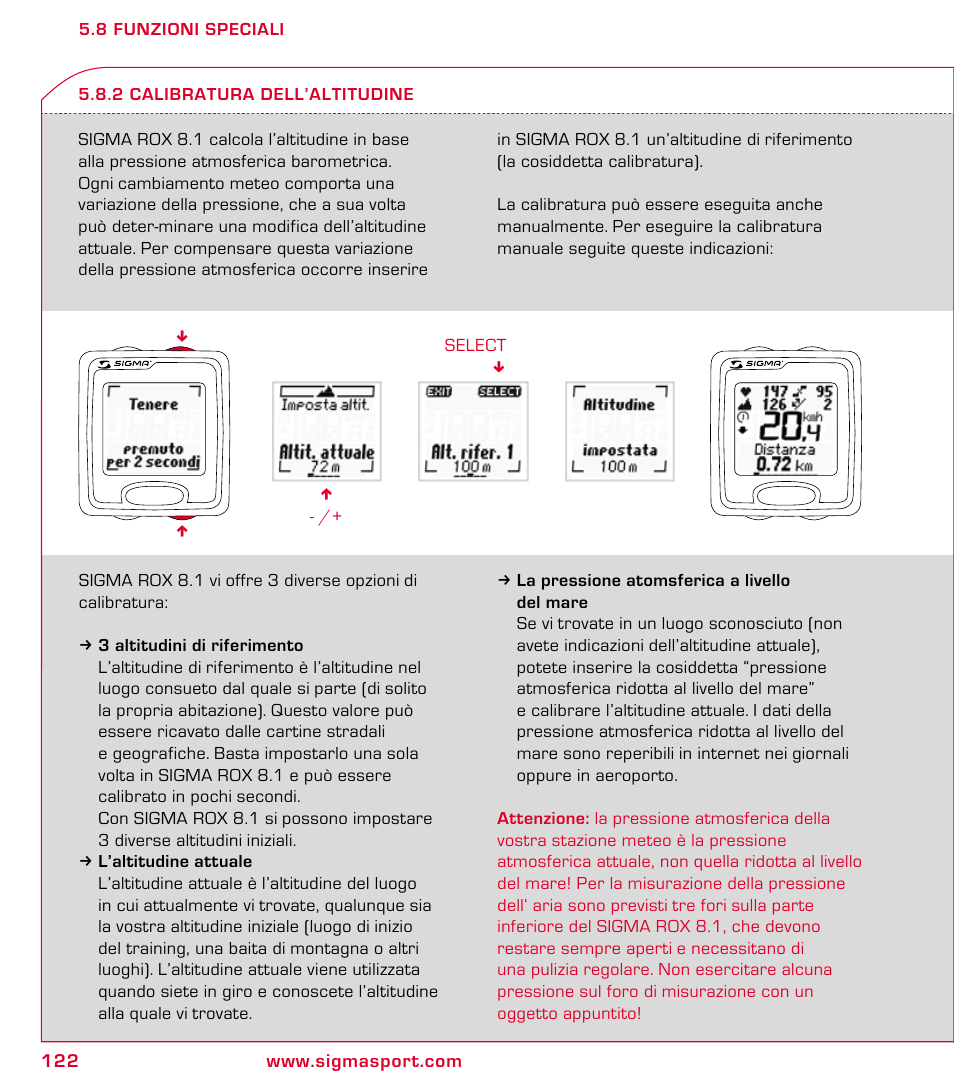 SIGMA ROX 8.1 User Manual | Page 122 / 172