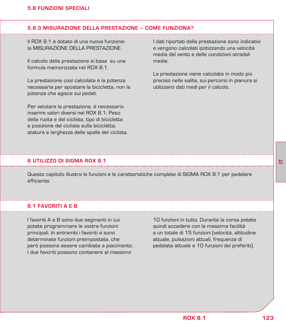 SIGMA ROX 8.1 User Manual | Page 123 / 172