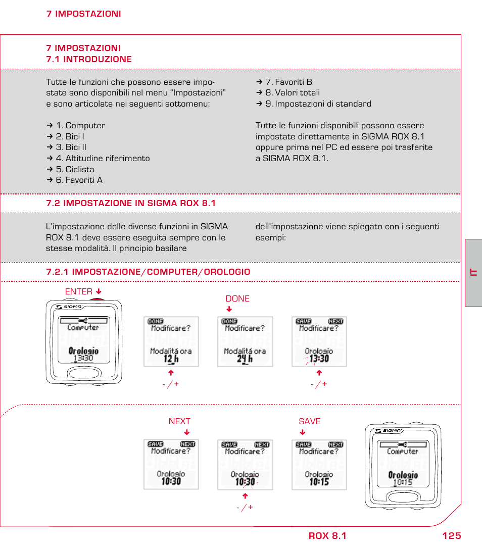 SIGMA ROX 8.1 User Manual | Page 125 / 172