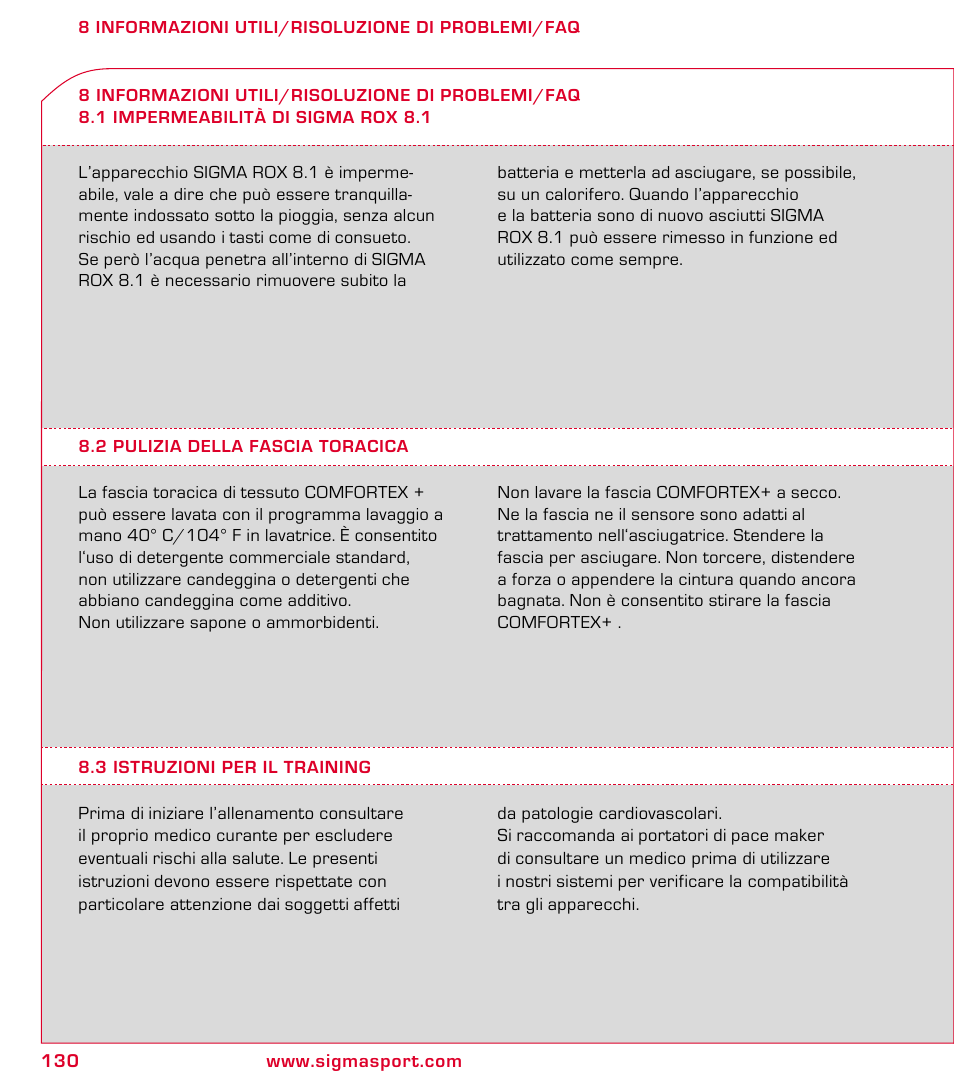 SIGMA ROX 8.1 User Manual | Page 130 / 172