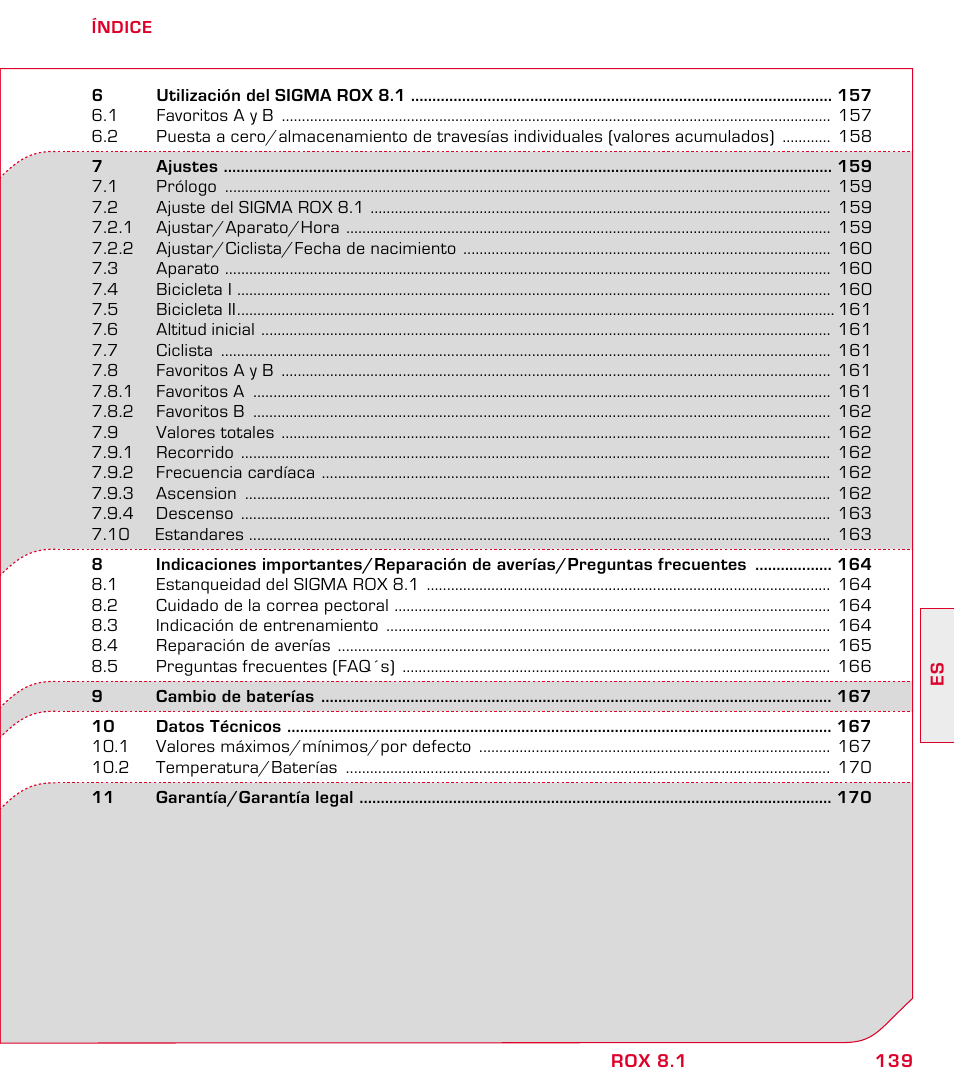 SIGMA ROX 8.1 User Manual | Page 139 / 172