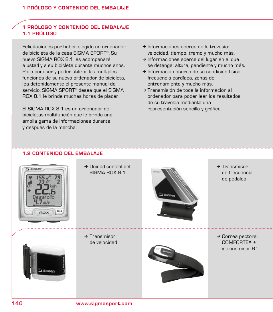 SIGMA ROX 8.1 User Manual | Page 140 / 172