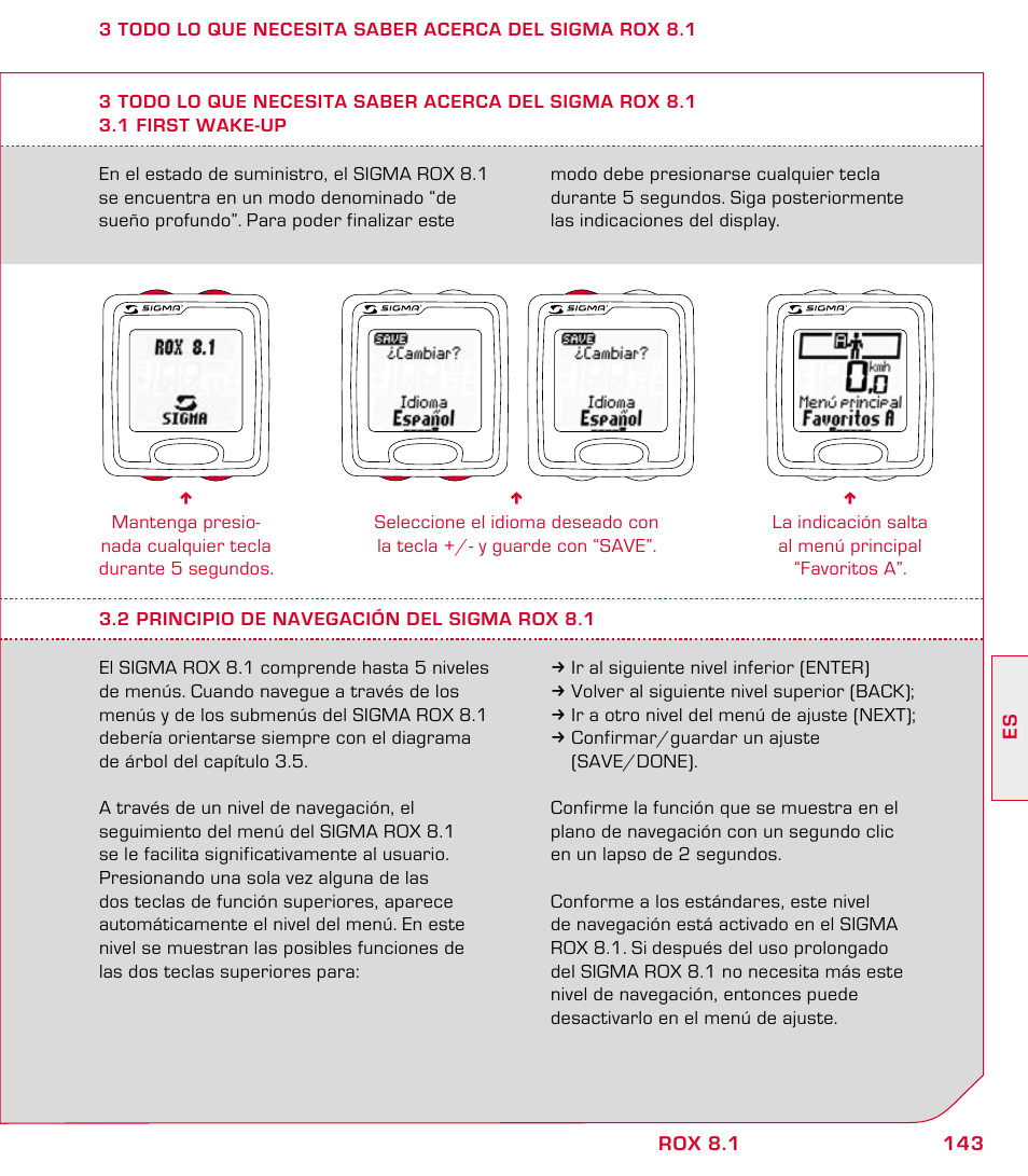 SIGMA ROX 8.1 User Manual | Page 143 / 172