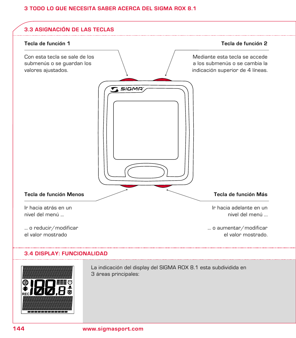 SIGMA ROX 8.1 User Manual | Page 144 / 172