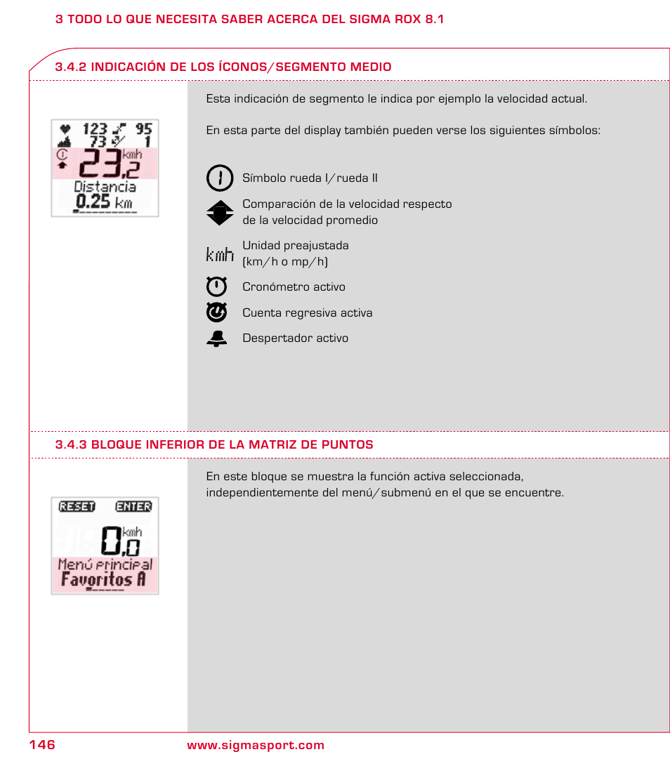 SIGMA ROX 8.1 User Manual | Page 146 / 172