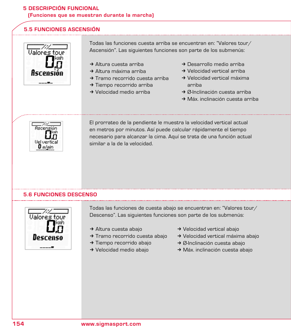 SIGMA ROX 8.1 User Manual | Page 154 / 172