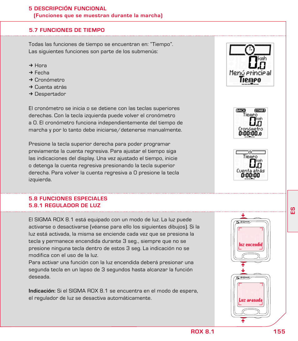 SIGMA ROX 8.1 User Manual | Page 155 / 172