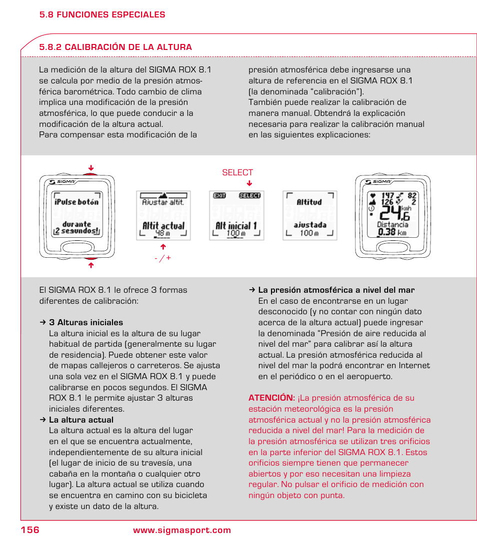 SIGMA ROX 8.1 User Manual | Page 156 / 172