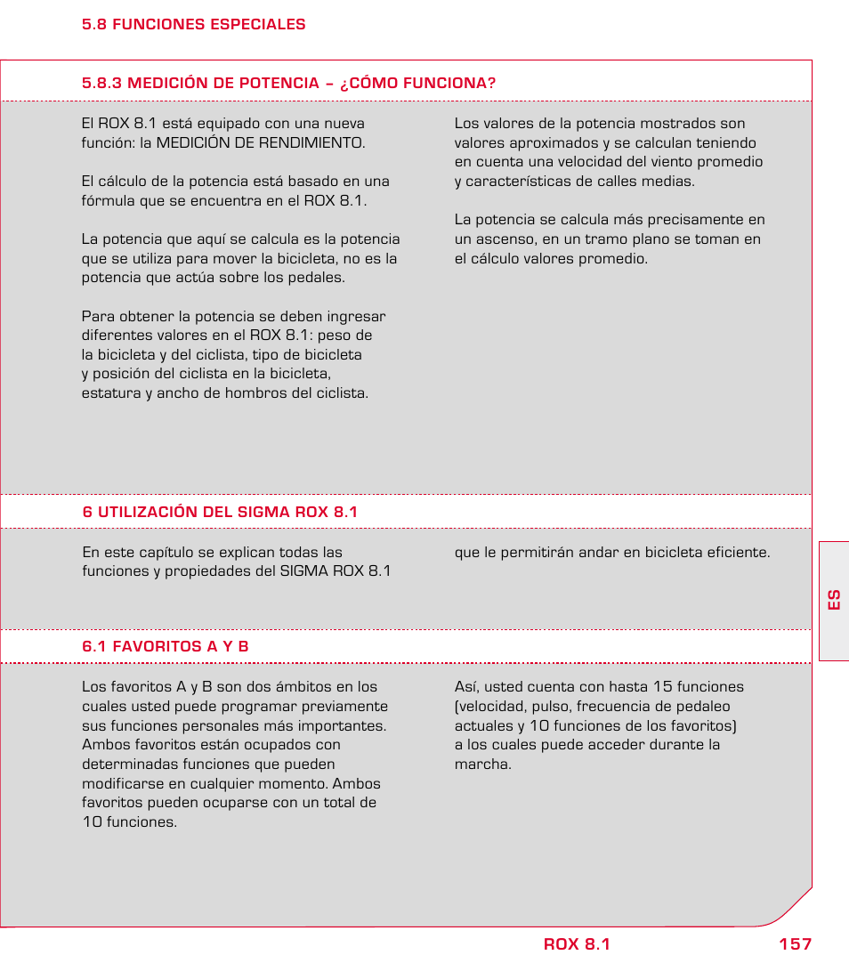 SIGMA ROX 8.1 User Manual | Page 157 / 172