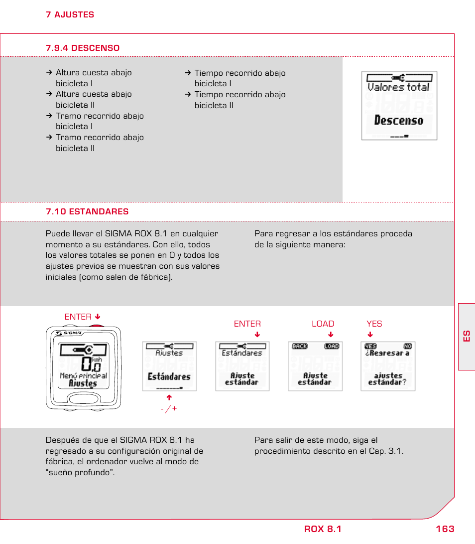 SIGMA ROX 8.1 User Manual | Page 163 / 172