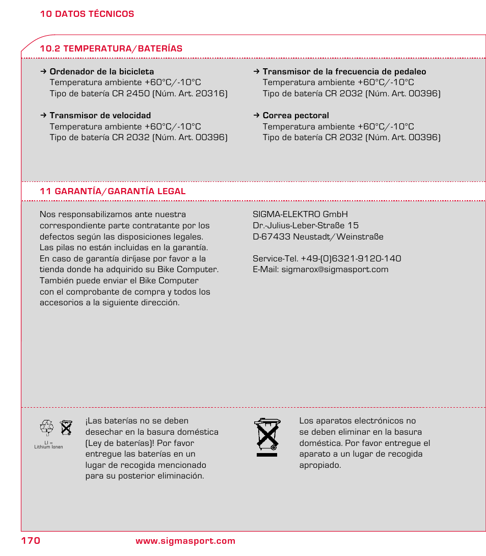 SIGMA ROX 8.1 User Manual | Page 170 / 172