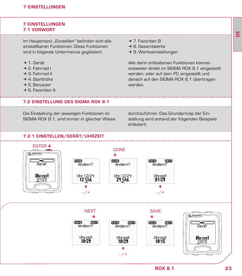 SIGMA ROX 8.1 User Manual | Page 23 / 172