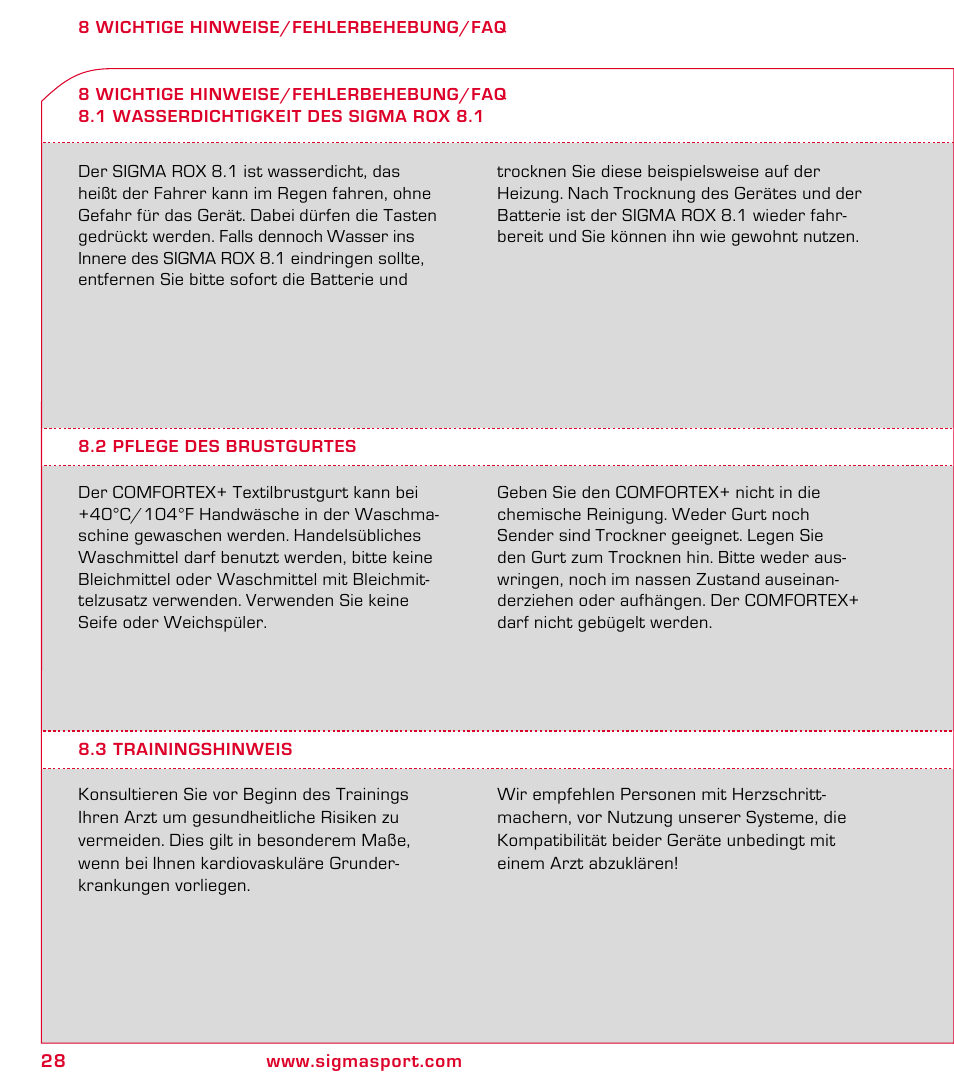 SIGMA ROX 8.1 User Manual | Page 28 / 172