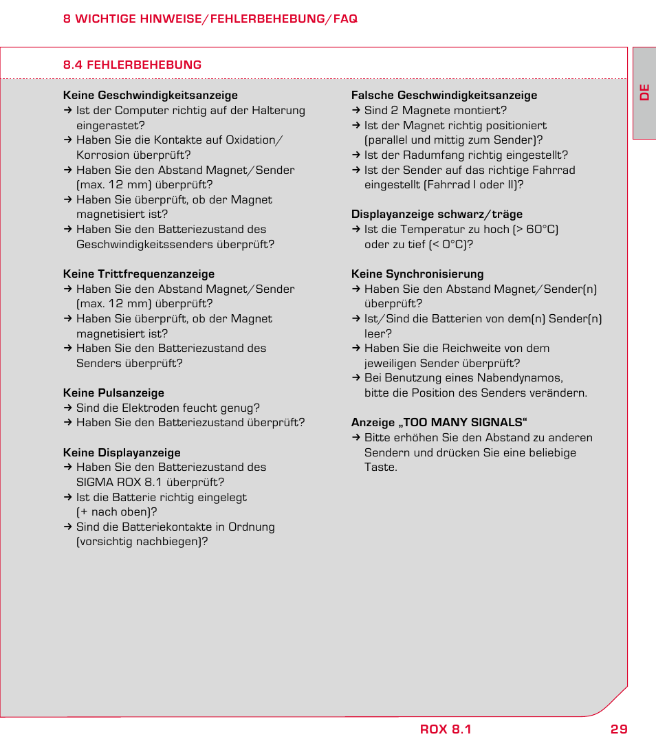 SIGMA ROX 8.1 User Manual | Page 29 / 172