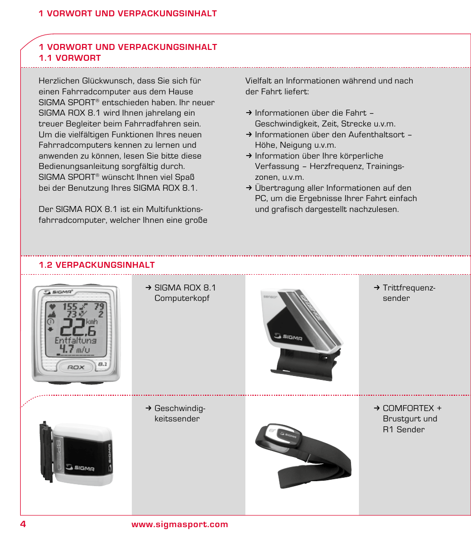 SIGMA ROX 8.1 User Manual | Page 4 / 172