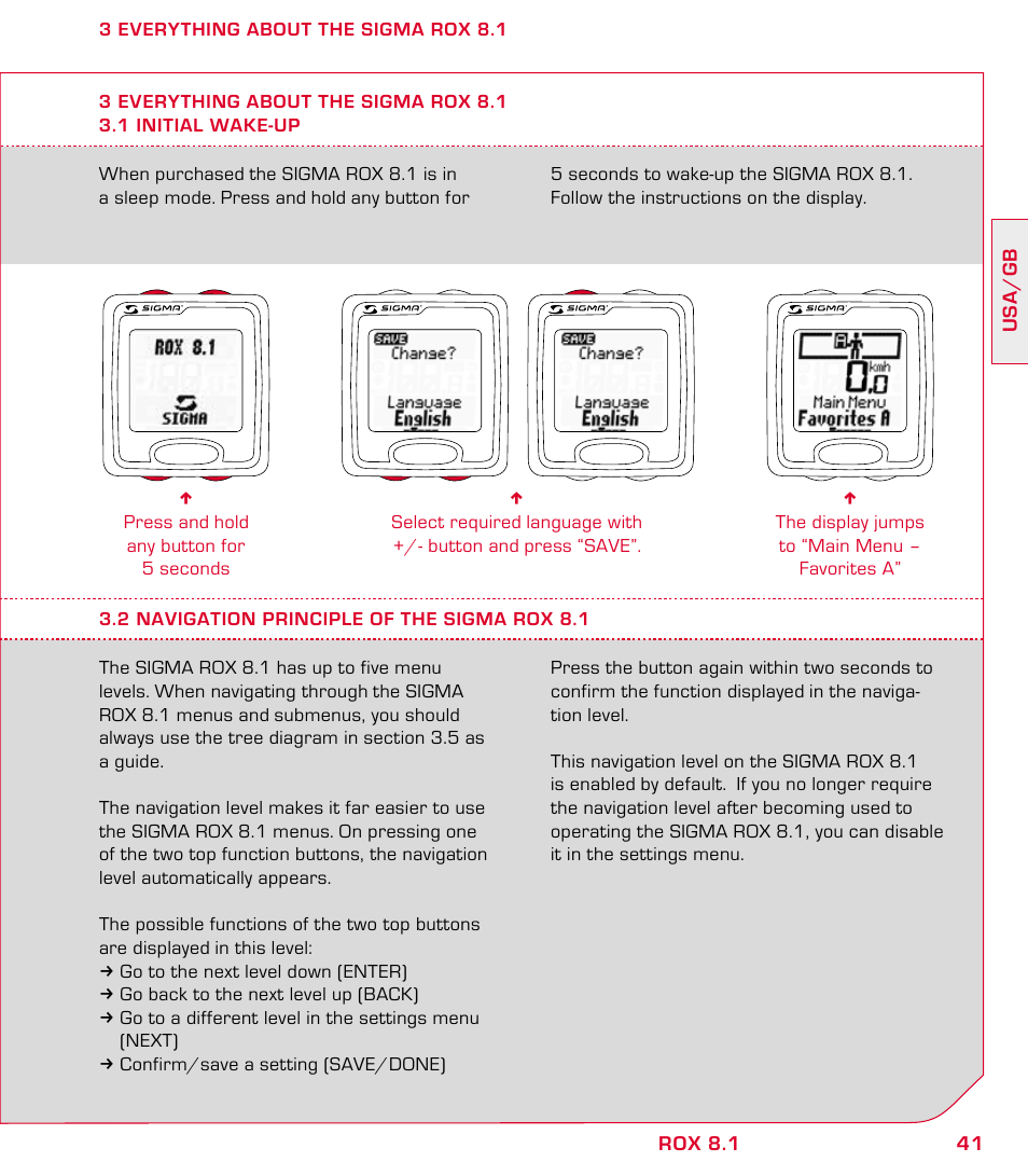 SIGMA ROX 8.1 User Manual | Page 41 / 172