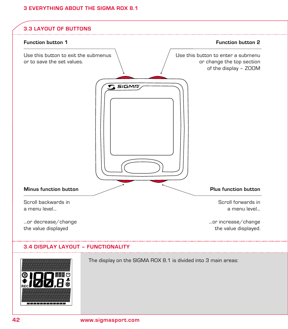 SIGMA ROX 8.1 User Manual | Page 42 / 172