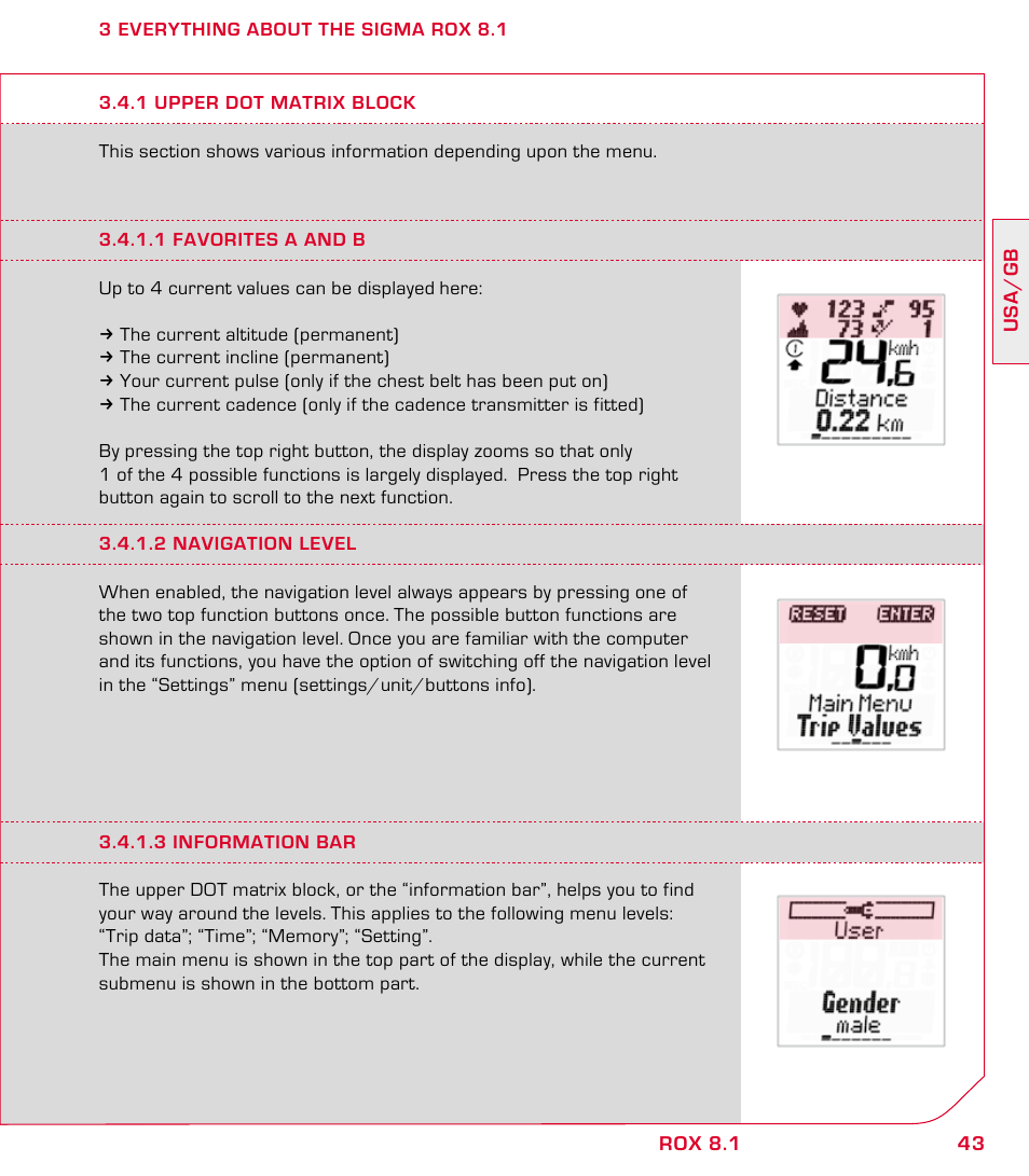 SIGMA ROX 8.1 User Manual | Page 43 / 172