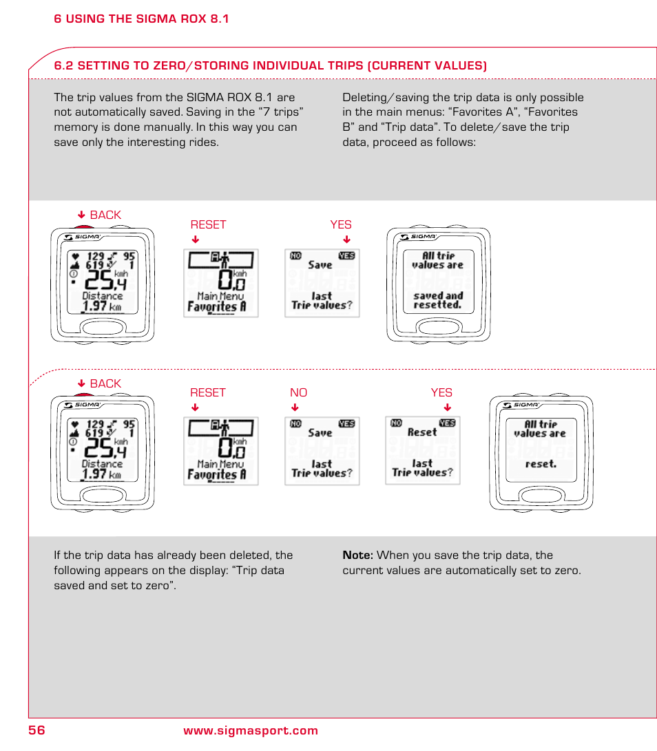 SIGMA ROX 8.1 User Manual | Page 56 / 172