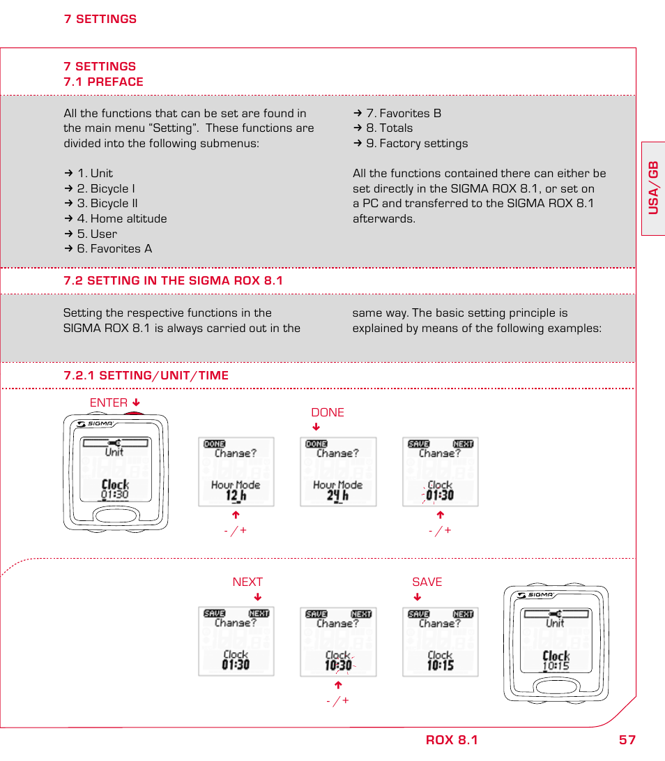 SIGMA ROX 8.1 User Manual | Page 57 / 172