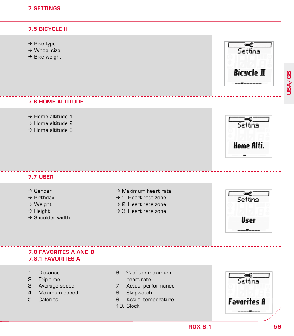 SIGMA ROX 8.1 User Manual | Page 59 / 172