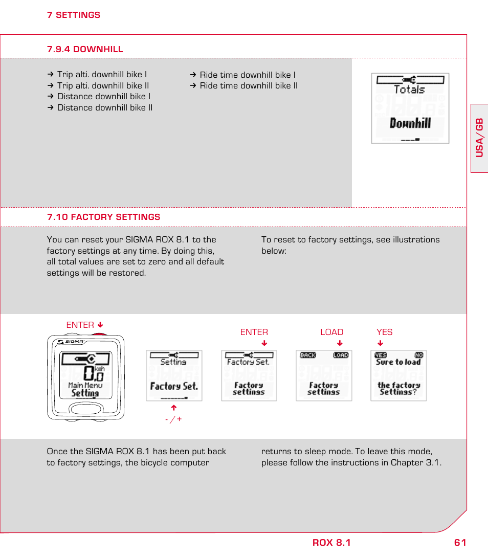 SIGMA ROX 8.1 User Manual | Page 61 / 172