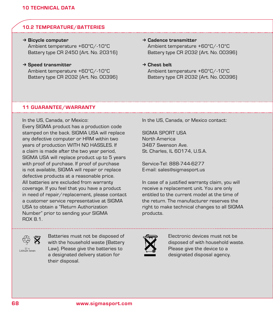 SIGMA ROX 8.1 User Manual | Page 68 / 172