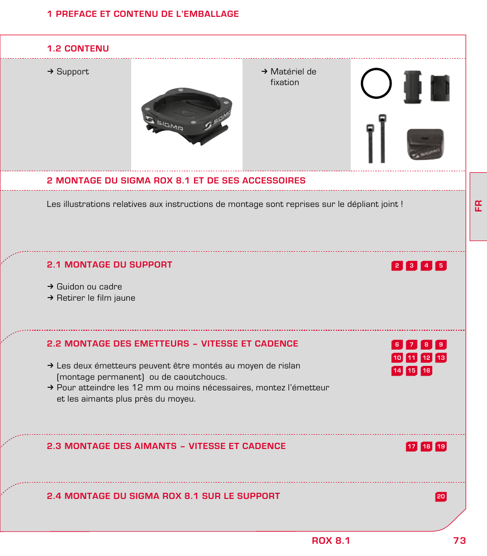 73 fr rox 8.1 | SIGMA ROX 8.1 User Manual | Page 73 / 172