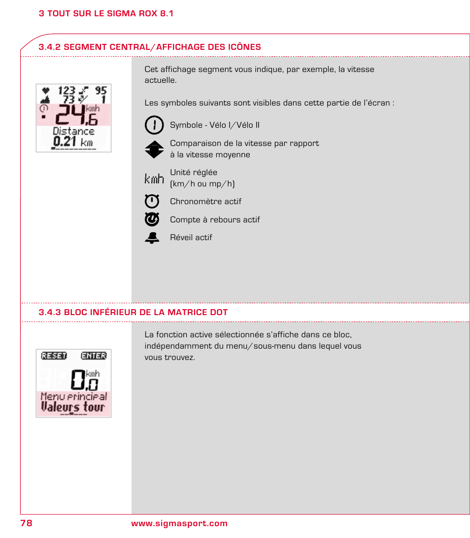 SIGMA ROX 8.1 User Manual | Page 78 / 172